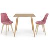 vidaXL Juego de comedor 3 piezas rosa