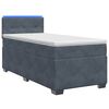 vidaXL Cama con Base Tapizada, Colch&oacute;n y Luz LED Gris oscuro