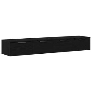 vidaXL Mueble de pared con caj&oacute;n 2 pcs Roble Negro 68 x 30 x 20 cm
