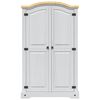 vidaXL Armario madera de pino Mexicano estilo Corona blanco 2 puertas