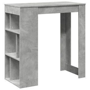 vidaXL Mesa alta bar con estantes madera gris hormig&oacute;n 102x50x103,5cm