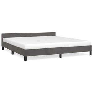 vidaXL Estructura de cama sin colch&oacute;n terciopelo gris oscuro 180x200cm