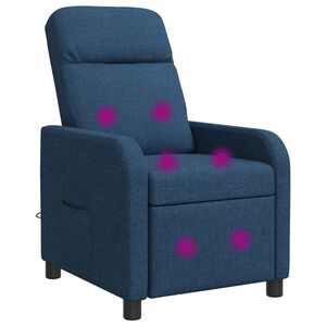 vidaXL Silla de masajes reclinable Azul Tela
