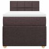 vidaXL Cama box spring con colch&oacute;n tela marr&oacute;n oscuro 90x190 cm