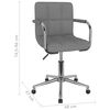 vidaXL Silla de comedor giratoria tela gris claro