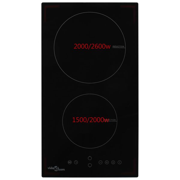 vidaXL Placa de inducci&oacute;n con 2 quemadores control t&aacute;ctil 3500 W