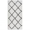 vidaXL Alfombra de pelo largo moderna PAMPLONA crema y negro 100x200cm