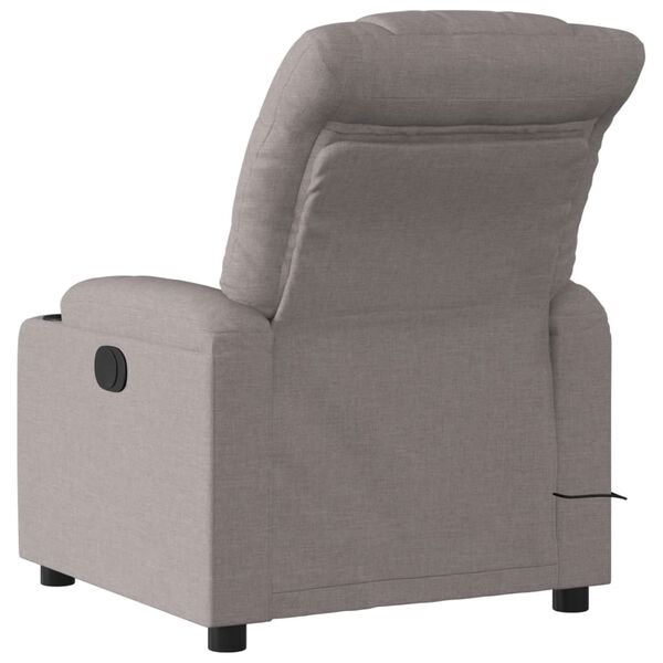 vidaXL Sill&oacute;n de masaje reclinable de tela gris taup&eacute;