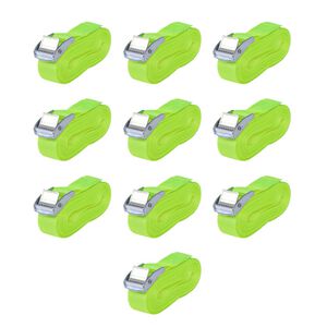 vidaXL Correas 10 unidades verde fluorescente 0,25 T 5 mx 25 mm
