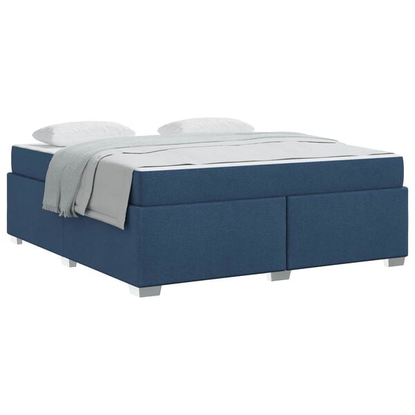 vidaXL Estructura de cama con colch&oacute;n Azul 180 x 200 cm tela