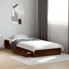 vidaXL Cama con cajones madera de ingenier&iacute;a marr&oacute;n roble 100x200 cm