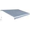 vidaXL Toldo plegable de operaci&oacute;n manual 450 cm azul y blanco