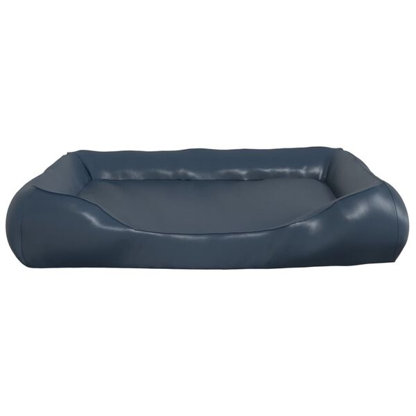 vidaXL Cama para perros de cuero sintético azul oscuro 80x68x23 cm