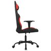 vidaXL Silla gaming de masaje tela negro y rojo