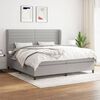 vidaXL Cama box spring con colch&oacute;n tela gris claro 200x200 cm
