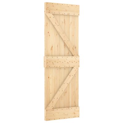 vidaXL Puerta corredera con herrajes madera maciza de pino 70x210 cm