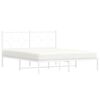 vidaXL Estructura cama sin colch&oacute;n con cabecero metal blanco 160x200cm