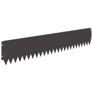 vidaXL Borde de C&eacute;sped 20 uds. 103 x 20 cm Acero Negro