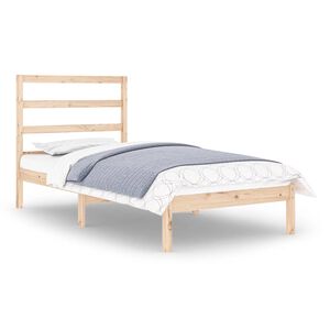 vidaXL Estructura de cama madera maciza 90x190 cm