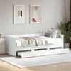 vidaXL Sof&aacute; cama con cajones sin colch&oacute;n blanco 75x190 cm