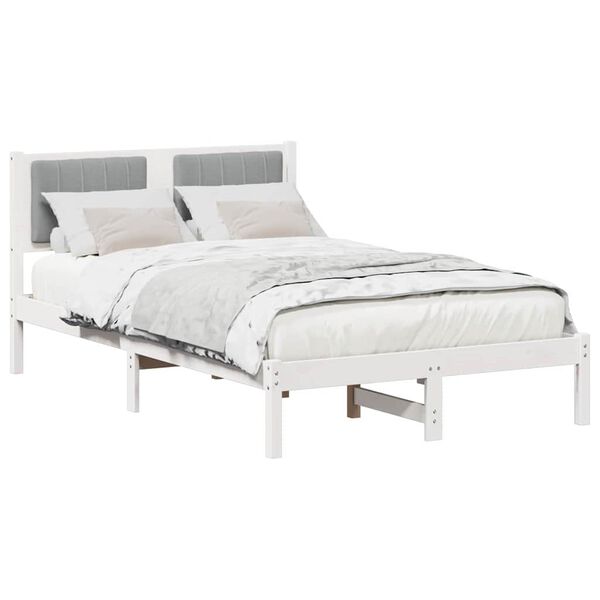 vidaXL Estructura de Cama con Cabecera Tapizada Gris Claro