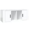 vidaXL Mueble de TV madera contrachapada blanco brillo 100x35x40 cm
