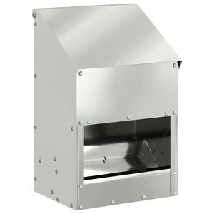 vidaXL Comedero para pollos Plateado 21 x 16 x 33 cm Acero Galvanizado