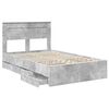 vidaXL Estructura de cama Gris Concreto 120 x 190 cm Madera Ingenieril