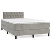 vidaXL Cama box spring con colch&oacute;n terciopelo gris claro 120x190 cm