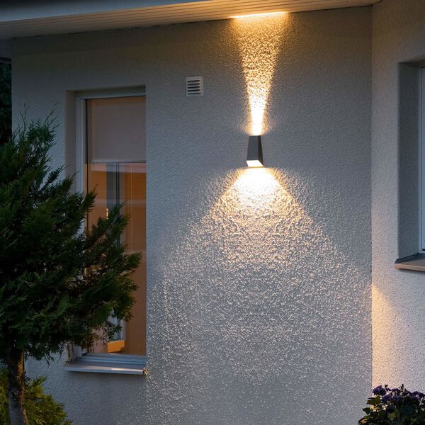 KONSTSMIDE L&aacute;mpara LED de pared Imola gris oscuro 2x3W