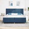 vidaXL Cama Box Spring LED con colch&oacute;n Azul 200 x 200 cm tela