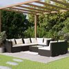 vidaXL Set de muebles de jard&iacute;n 8 pzas y cojines rat&aacute;n sint&eacute;tico negro
