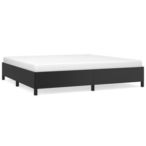 vidaXL Estructura de cama sin colch&oacute;n cuero sint&eacute;tico negro 200x200 cm