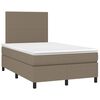 vidaXL Cama box spring con colch&oacute;n tela gris taupe 120x200 cm
