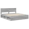 vidaXL Estructura de cama con cabecera Gris Sonoma 200 x 200 cm