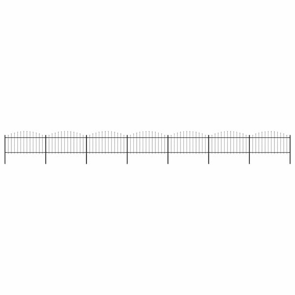 vidaXL Valla de jard&iacute;n con punta de lanza de acero 1248x150 cm negra