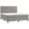 vidaXL Cama box spring con colch&oacute;n terciopelo gris claro 160x200 cm