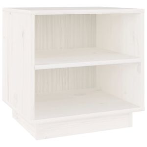 vidaXL Mesita de noche de madera maciza de pino blanco 40x34x40 cm