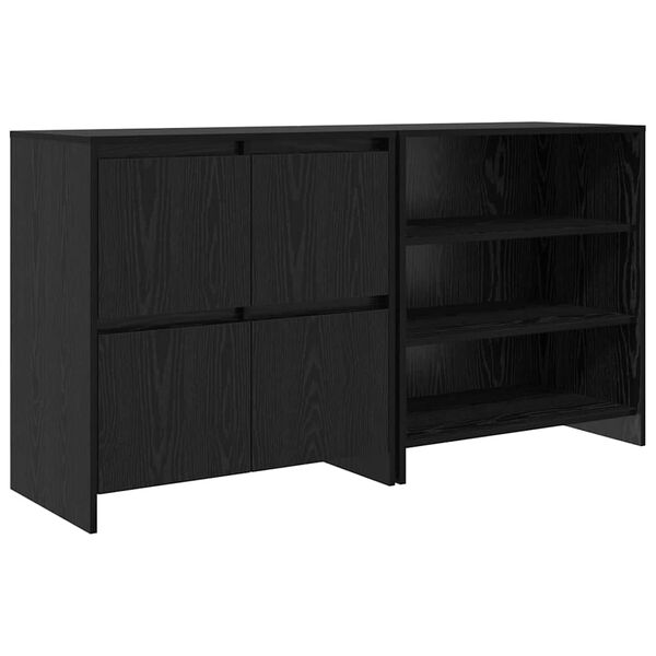 vidaXL Aparador 2 pcs Roble Negro 70 x 41 x 75 cm Madera de ingenier&iacute;a