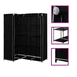 vidaXL Armario de esquina negro 130x87x169 cm