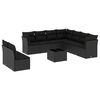 vidaXL Set de sof&aacute;s de jard&iacute;n 10 pzas cojines rat&aacute;n sint&eacute;tico negro