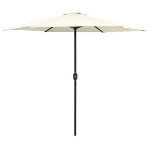 vidaXL Sombrilla de jard&iacute;n con palo aluminio blanco arena 270x246 cm