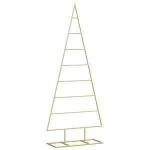 vidaXL &Aacute;rbol de Navidad de metal con soporte Dorado 125 cm