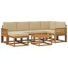 vidaXL Conjunto de sof&aacute;s de exterior con coj&iacute;n 7 pcs Natural y Beige