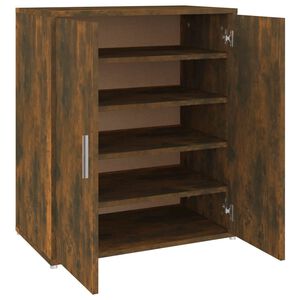 vidaXL Mueble zapatero madera contrachapada roble ahumado 60x35x70 cm
