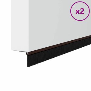 vidaXL Sellos de cepillo de puerta atornillables 2 uds. Marr&oacute;n 100 cm
