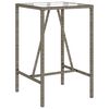 vidaXL Mesa de bar de exterior rat&aacute;n sint&eacute;tico gris 70x70x110 cm