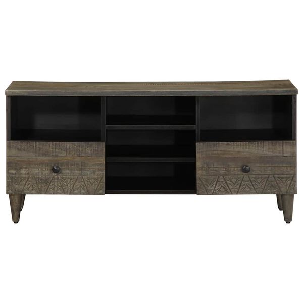 vidaXL Mueble de TV madera maciza de mango negro 100x33x46 cm