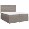vidaXL Cama box spring con colch&oacute;n tela gris taupe 200x200 cm