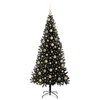 vidaXL &Aacute;rbol de Navidad con 300 LED con soporte Negro 210 cm PVC
